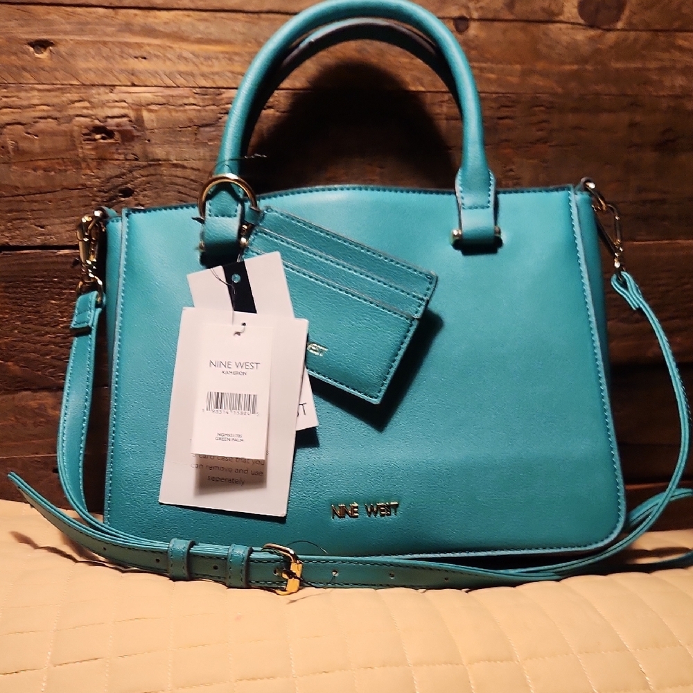 Nine West Summer Green-Green Satchel/Crossbody NWT - Picture 5 of 16